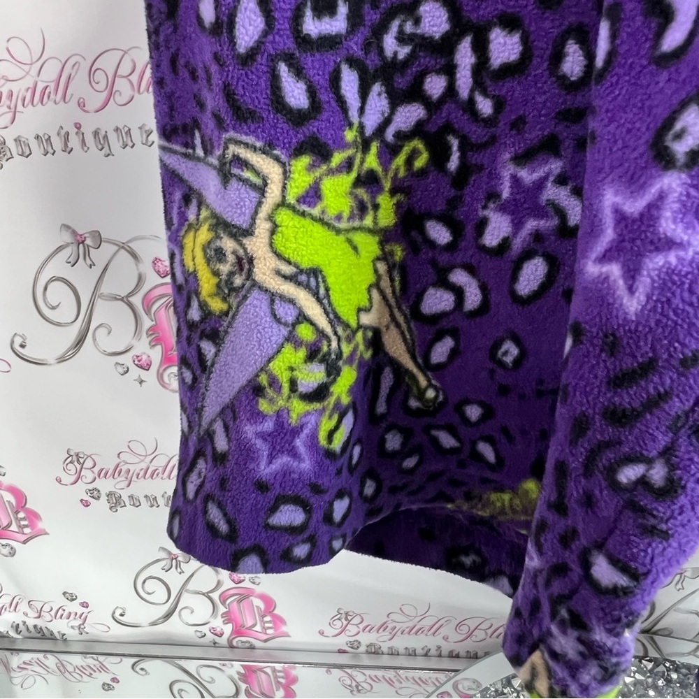 Disney pants tinkerbell fleece cheetah stars purple and Green Patterned Pants - Picture 5 of 13